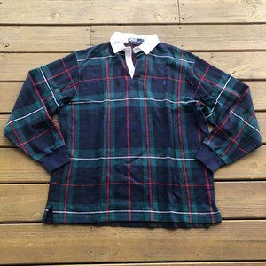 Polo by Ralph Lauren Plaid Collar Long Sleeve Top